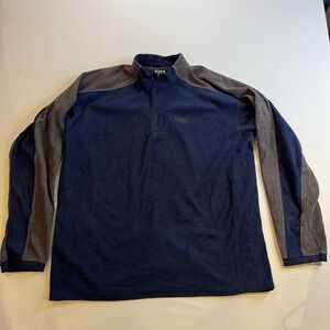 The North Face Men's Blue Fleece‎ Quarter-Zip Pullover Hoodie L